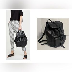 Madewell Transport Rucksack Leather Classic Backpack Front Pocket Drawstring